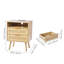 Table de chevet en rotin, table de chevet Boho avec tablette ouverte