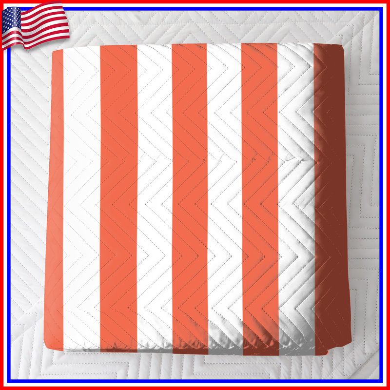 Orange Vertical Stripes Bedding Stripes Bedspread Pattern, Lit simple