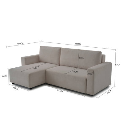 Martha Corner Sofa Bed with Storage