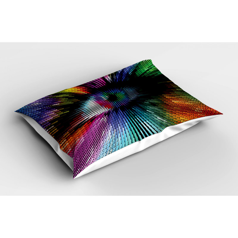 Vibrant Multicolor Abstract Eye Polyester Queen Sham