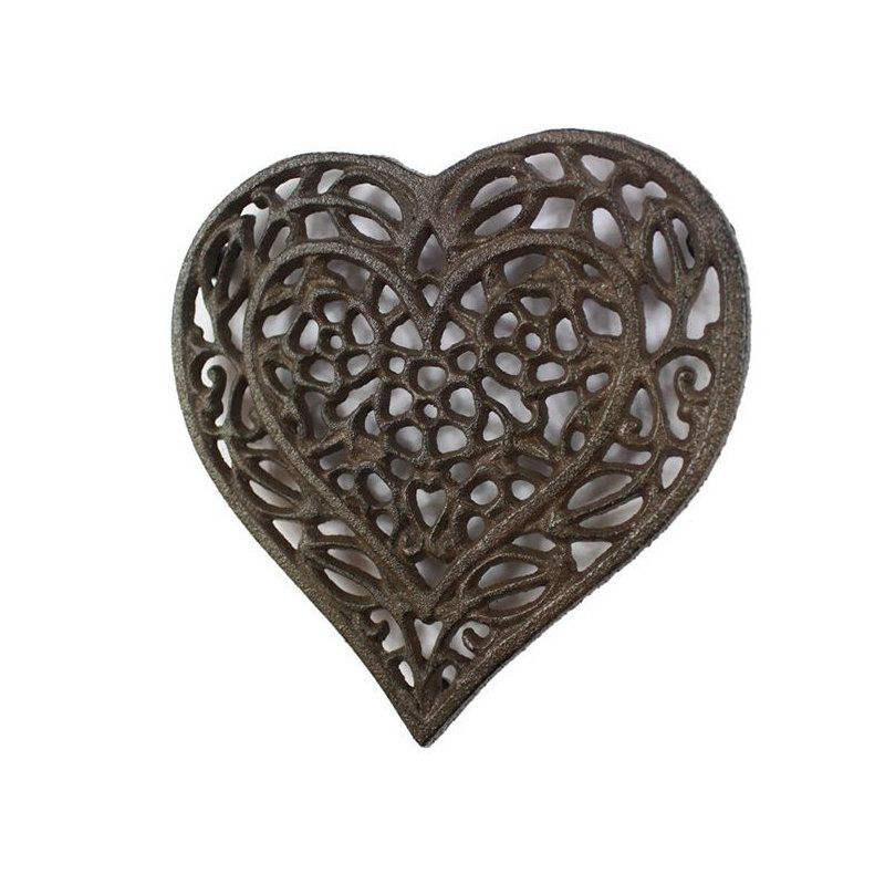 Fer à repasser en forme de coeur, Marron foncé