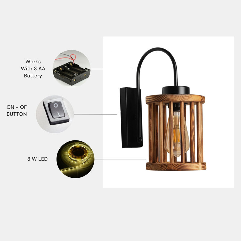 Maben Wood LED Wallchiere