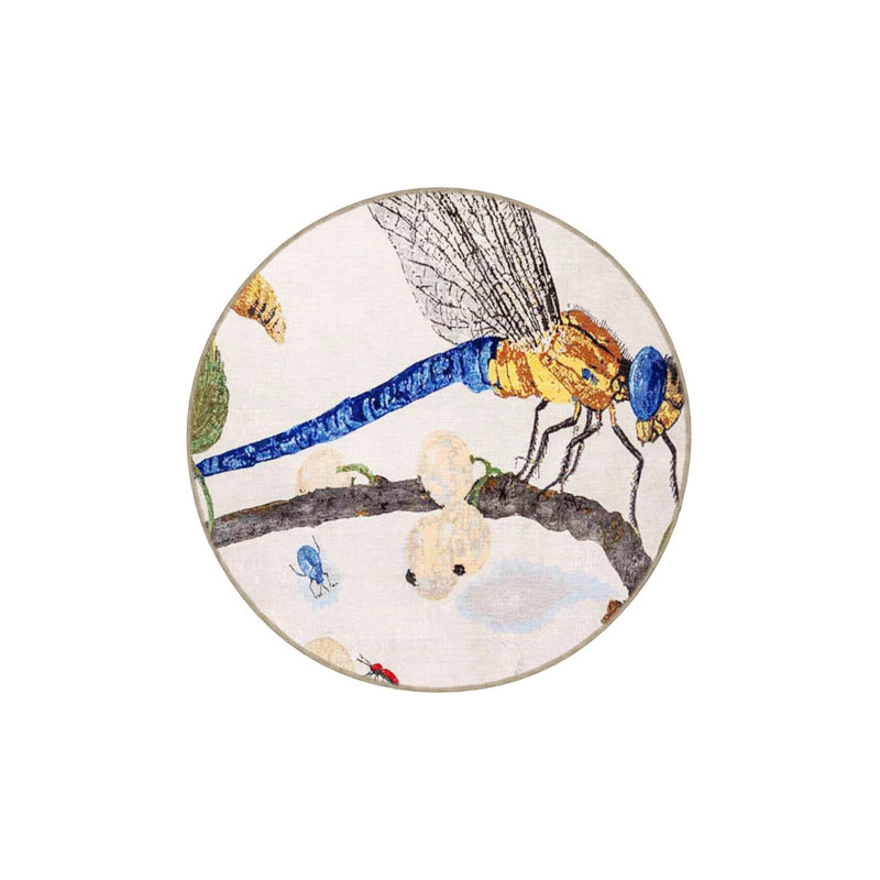 Creative Modern Decorative Carpet With Multicolored Fruit And Bee Insect Patterns, Rectangle 2'4" x 4'