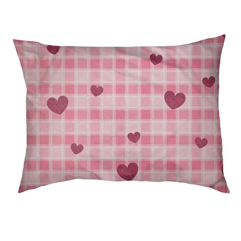 Oreiller pour chien d’extérieur écossais st day, Très grand (l 50 po x P 40 po x H 7 po), Paillettes roses