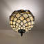 Luminaire de plafond en verre coloré Tiffany avec ampoules à DEL en cristal de couleur beige l 12 po x P 12 po x H 12 po