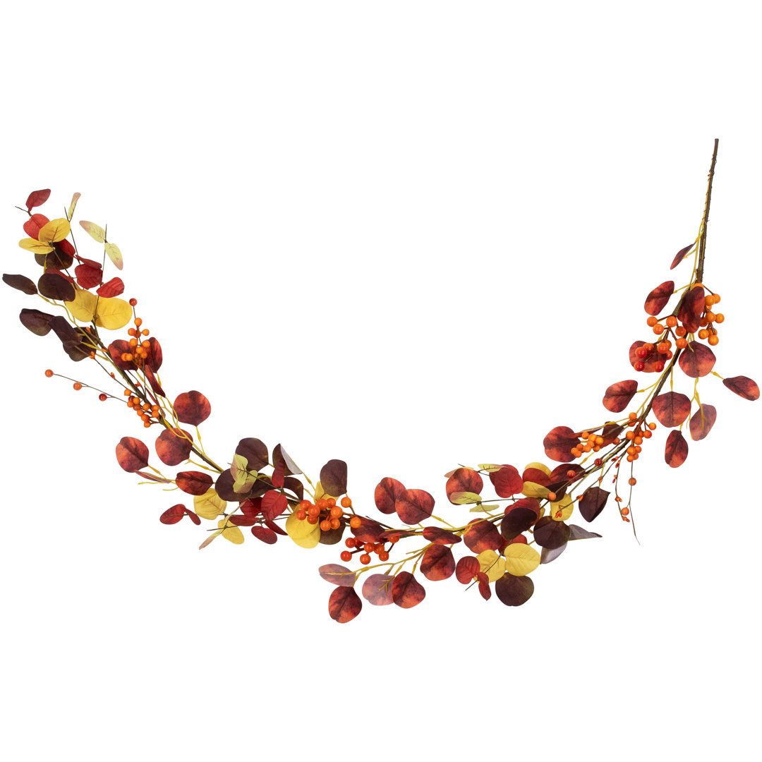 5' x 8" Berries and Maple Leaves Artificial Fall Harvest Garland Unlit Northlight Seasonal
