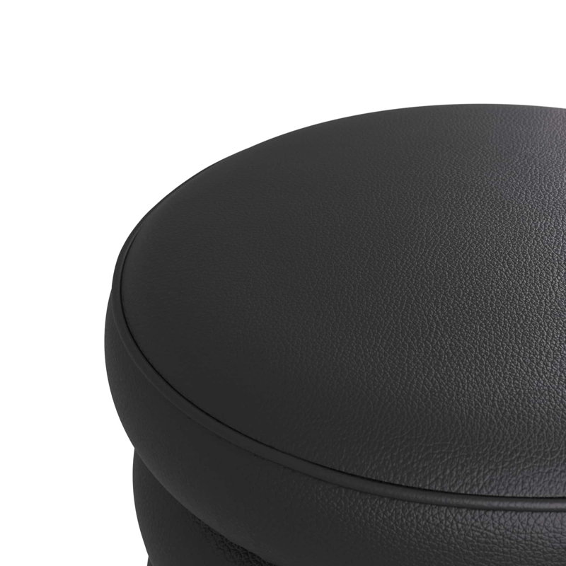 Rollo Round Leather Ottoman