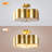 Antique Gold 3-Light Drum Dimmable Semi-Flush Mount Ceiling Light