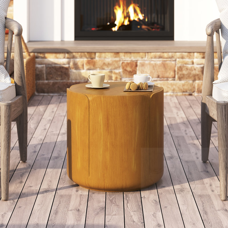 Table ronde ronde en bois, Naturel