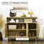 Buffet avec portes en rotin Boho