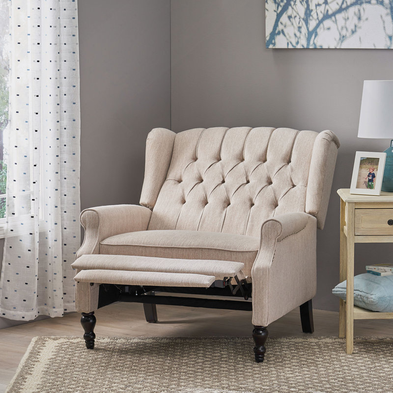 Fauteuil inclinable à un et demi siège, Tissu beige