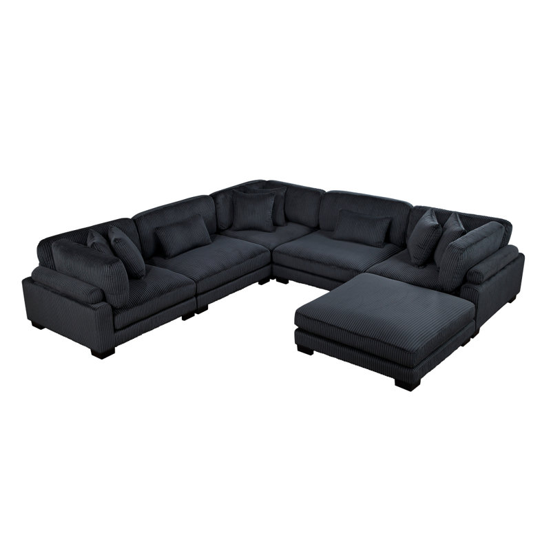 Canapé modulaire avec repose-pieds 6 pièces Traverse