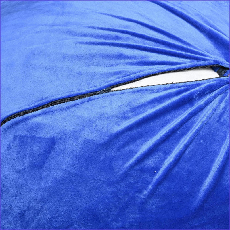 4ft Minky Velvet Bean Bag Chair for Kids &amp; Adults - Washable Cover | Blue | Velvet, Blue Velvet, 30" H x 45" W x 45" D