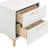 White And Gold 2-Drawer Rectangular Nightstand
