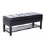 Banc de rangement noir en similicuir avec range-chaussures, 44 po - Option de capacité moderne