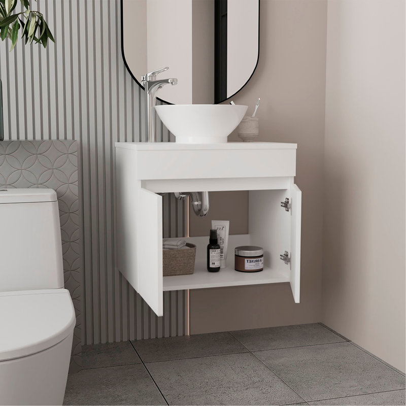Meuble-lavabo vasque Manchester, tablette ouverte (PAS DE ROBINET INCLUS)