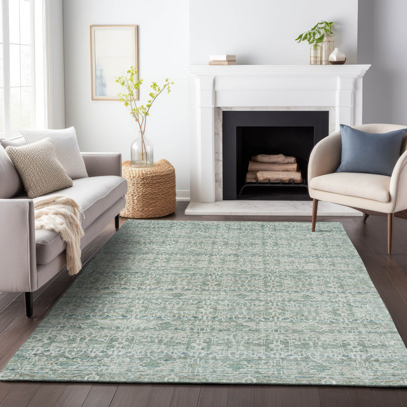 Machine Washable Indoor/Outdoor Oden ACN2152 Striped Rug, Rectangle 9 pi x 12 pi