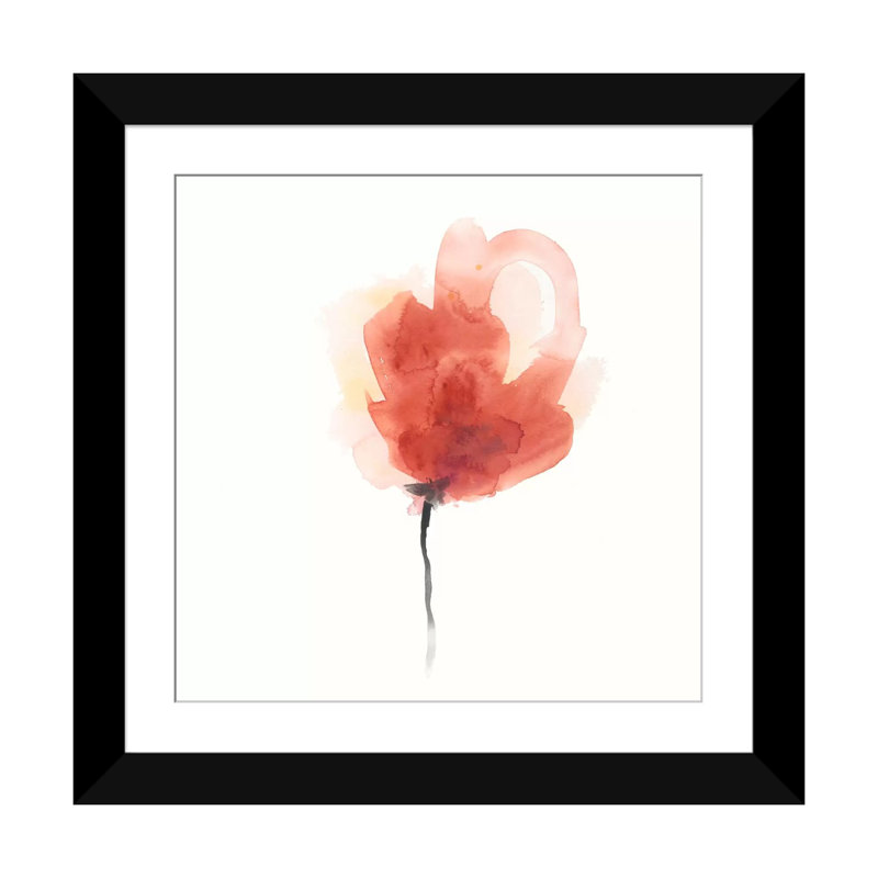 « expressif fleuris iii », impression sur toile, H 16 po x l 16 po x P 1 po, Papier avec cadre noir, Blanc
