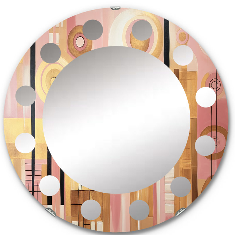 Bolete - Miroir mural moderne rond, 24 po x 24 po