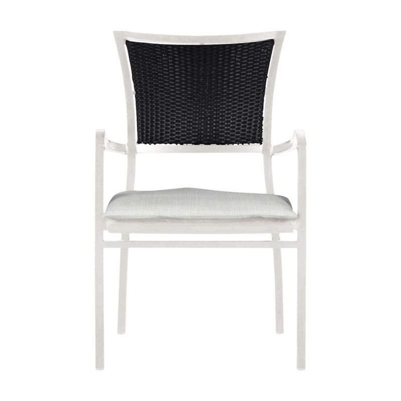 Chaise avec accoudoirs Aire - Craie / Noir, Pas de soudure, Argent Vérone, Craie / noir