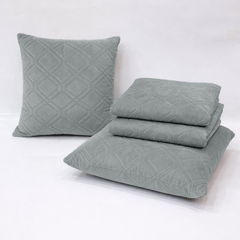 Luxury Diamon Velvet Cushion Covers Set Of 4 Soft Cushion Cases Sofa, Throw , Silver
