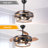 42" Black Farmhouse Ceiling Fan with Light and Remote, Quiet Reversible DC Motor, 6-speed Retractable Ceiling Fan Caged Fandelier for Living Room
