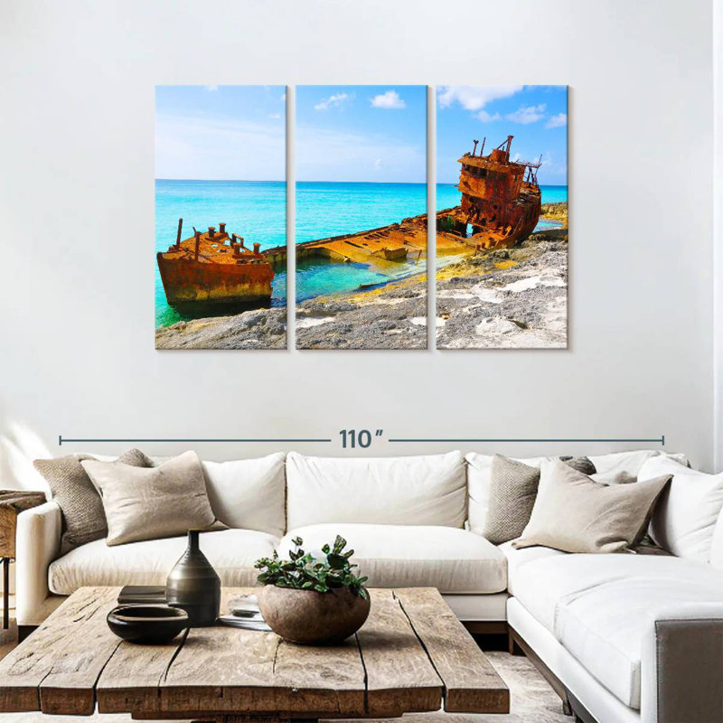 Rorry Bimini Beach Shipwreck, 48" H x 74" W