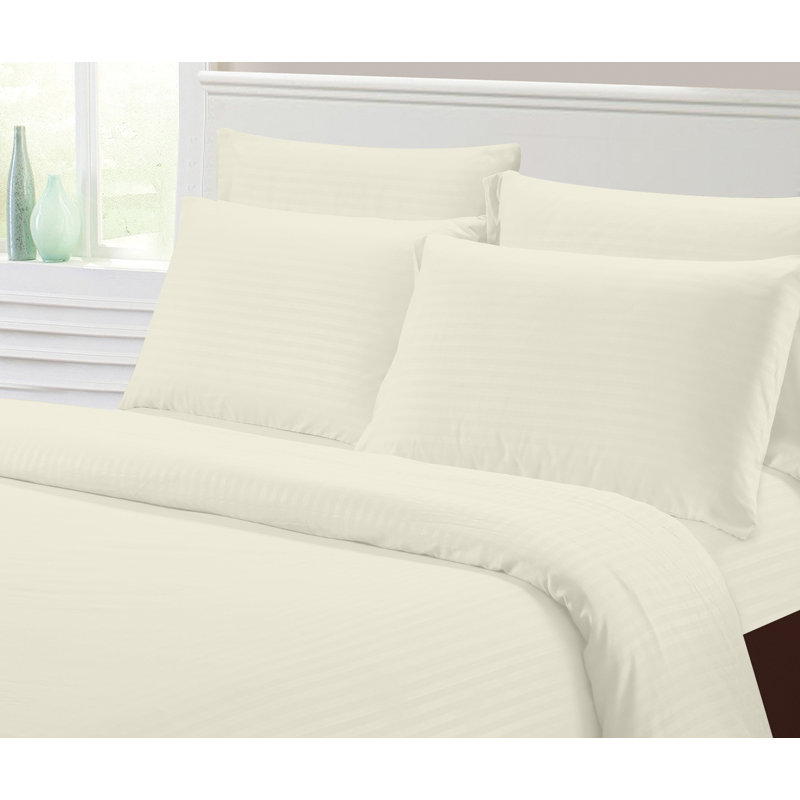 Apthorp Microfiber Striped Sheet Set, Full, Ivory