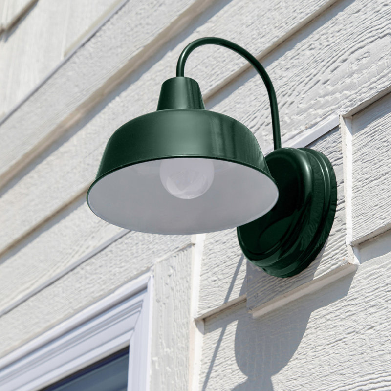 Luminaire de grange d'extérieur Jaklynn, Vert forêt, H 11 po x l 8,38 po x P 10,5 po