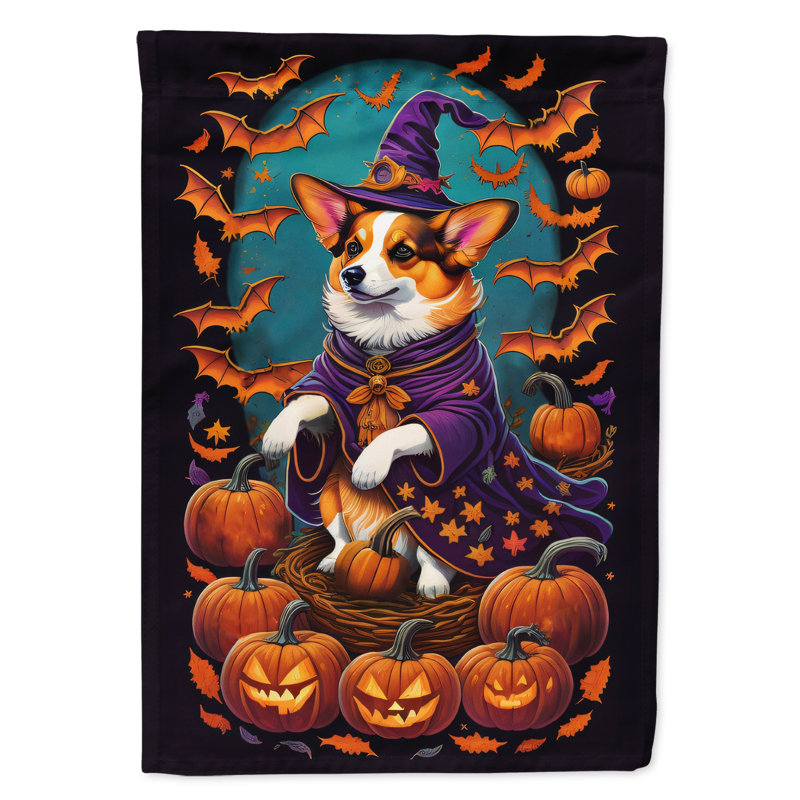 Drapeau de jardin d'Halloween en polyester Jameriah, 15,5 po x 11,25 po