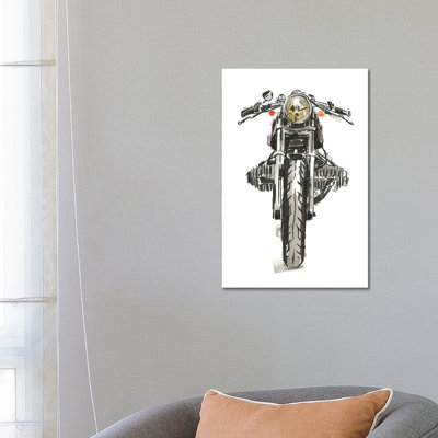 Motorcycles In Ink II by Annie Warren - Wrapped Canvas Print