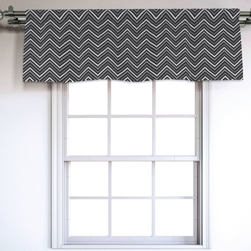 Sateen Chevron Ruffled Window Valance