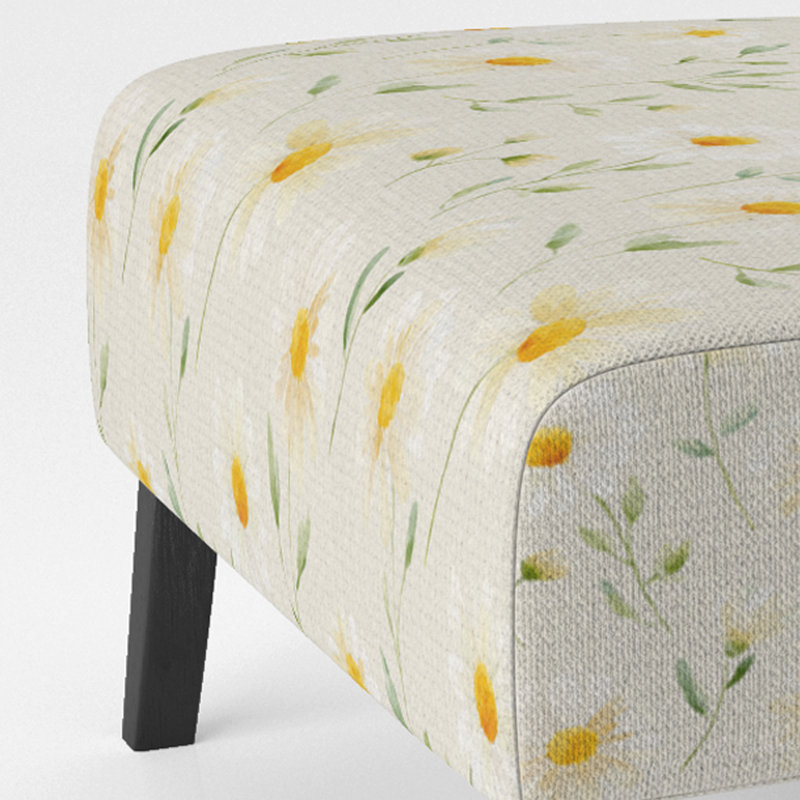 Fauteuil de chambre Floral Daisy Sunshine, Pantoufle sans accoudoirs