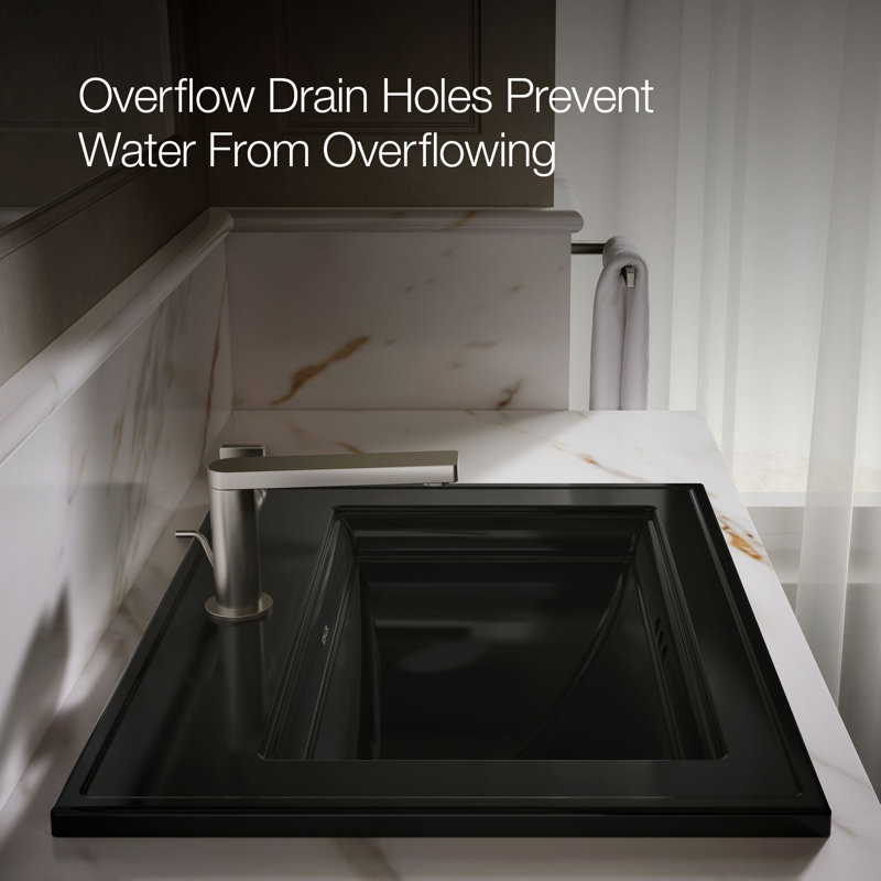 Memoirs® Stately Drop-in Bathroom Sink, Black, Single Hole