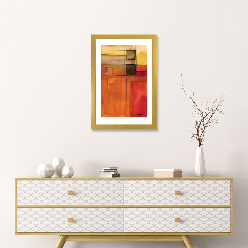 « johnny balance iv » par kathy morton, reproduction d’art, H 32 po x l 24 po x P 1 po, Papier encadré doré