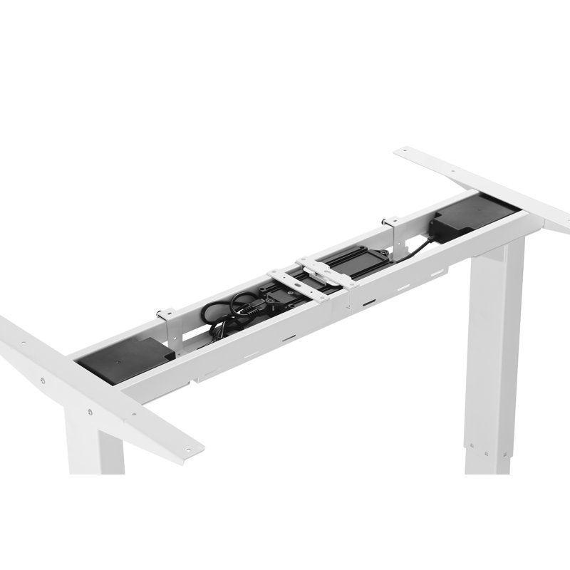 Structure de bureau électrique debout à deux moteurs ErgoMax, base de bureau à hauteur assise réglable de 24,5 à 50 po, 3 contrôleurs de mémoire, structure en acier robuste 225 lb, blanc (plateau de table non inclus)