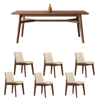 Simple solid wood ash dining table set