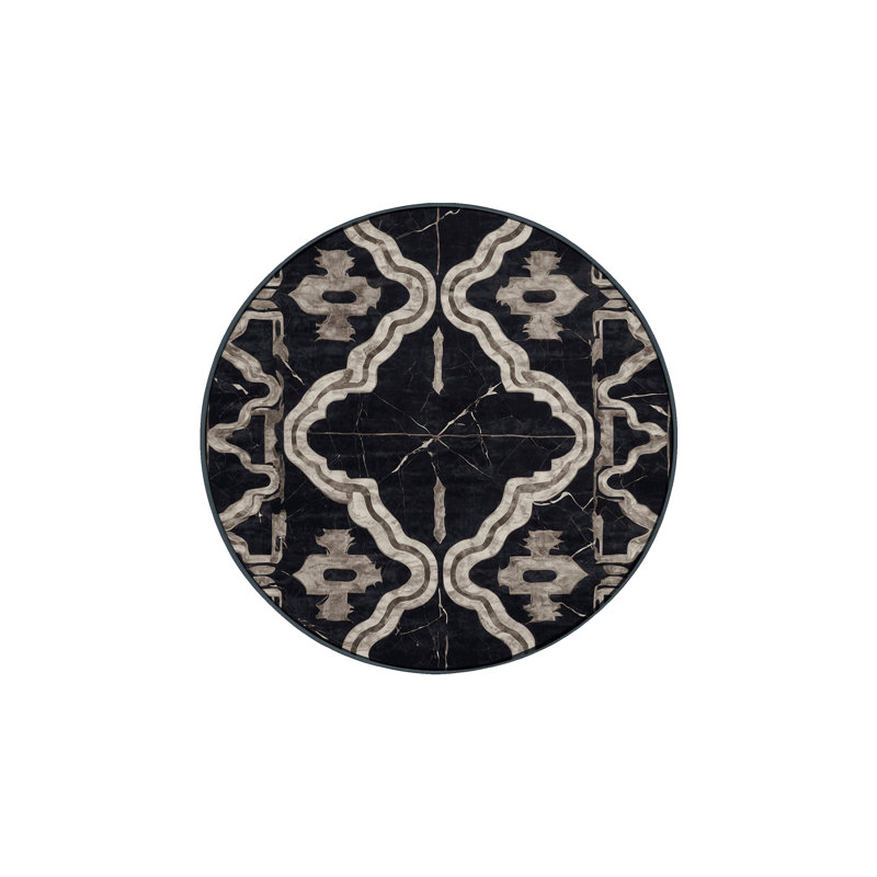 Silky Soft Plush Black Area Rug, Round 7'