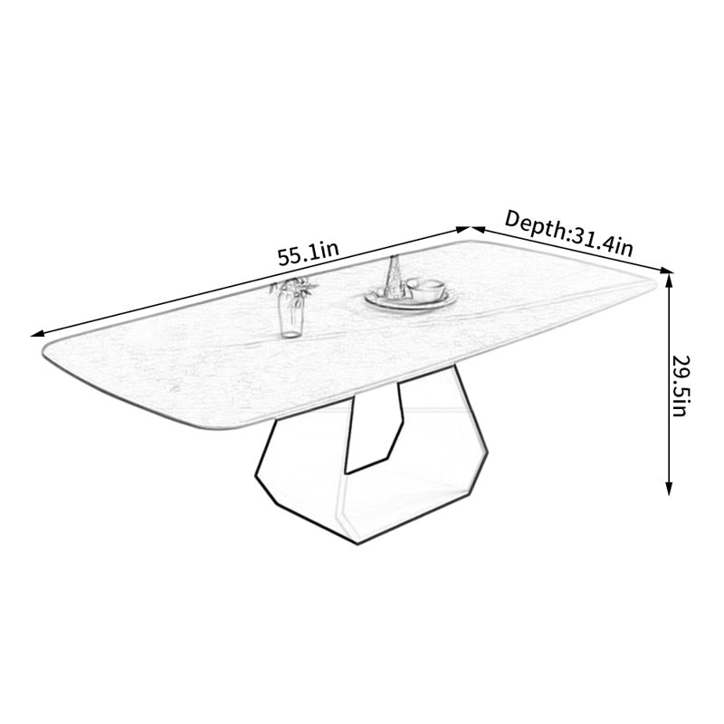 Alayzah Dining Table, 29.5"H x 55.1"L x 31.4"W