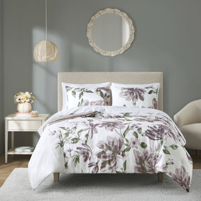 Édredon taupe et floral avec draps modernes