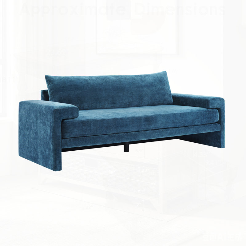Canapé en chenille 3 places avec accoudoirs larges, coussins épais et dossier ergonomique pour un confort et un style ultimes