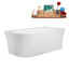 59" Streamline Soaking Freestanding Tub and Tray With Internal Drain-101697693