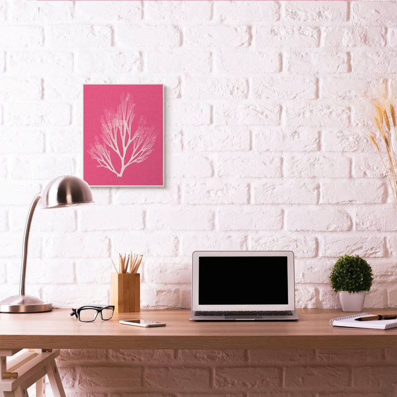 « corail », reproduction d’impression en magenta blanc beach, H 13 po x l 19 po, Plaque murale