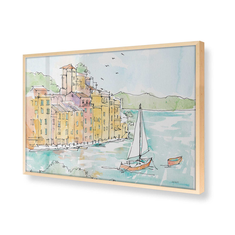 «Sails On The Waterfront», Érable brut encadré, H 17 po x l 21 po
