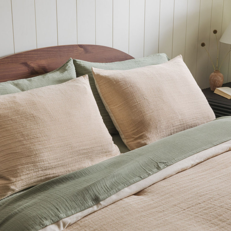 Sand Linen Sham Set, King Size