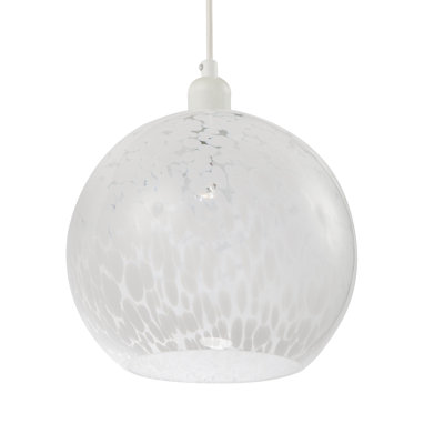 21cm H Glass Round Pendant Shade ( No Direct Attachment Method ) in White
