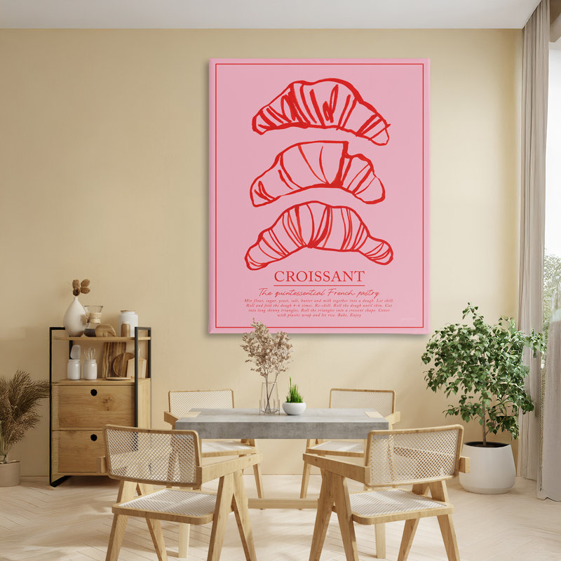 Croissant, déjeuner, pâtisserie, conception par Jenaya Jackson, H 48 po x l 36 po