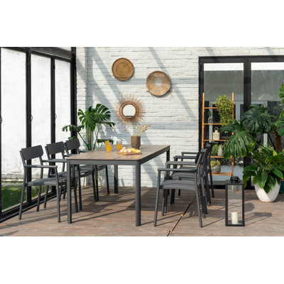 Ensemble repas d'extérieur en aluminium et résine Sugger