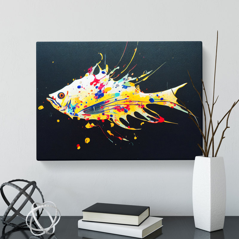 Fish Splash Vol.1 Abstract - Wrapped Canvas, 40cm H x 60cm W x 3cm D