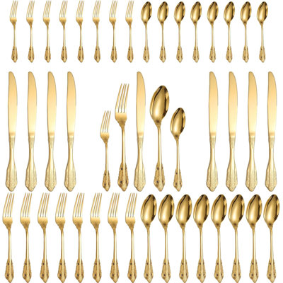 Royal Stainless Steel Flatware Set 40-Piece, Heavy Duty Retro Design Cutlery For Everyday Use, Parties, And Restaurants, Mirror Polished And Dishwasher Safe